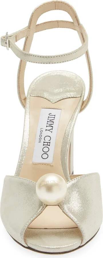 Sacaria Imitation Pearl Embellished Ankle Strap Sandal - Image 4
