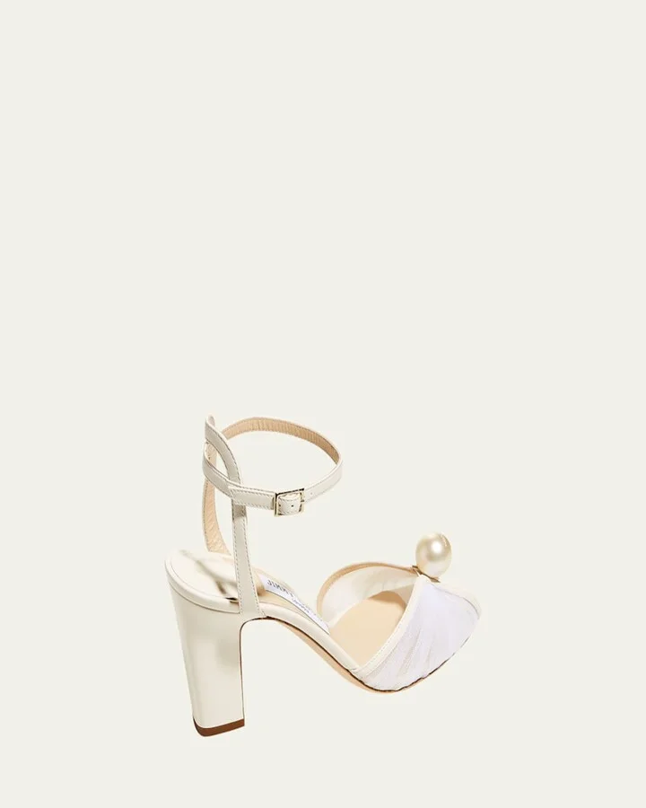 Sacaria Tulle Pearly Ankle-Strap Sandals - Image 6