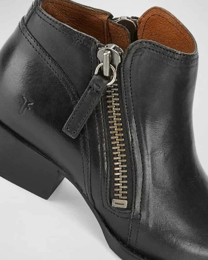Sacha Rustic Dual-Zip Ankle Booties - Image 3