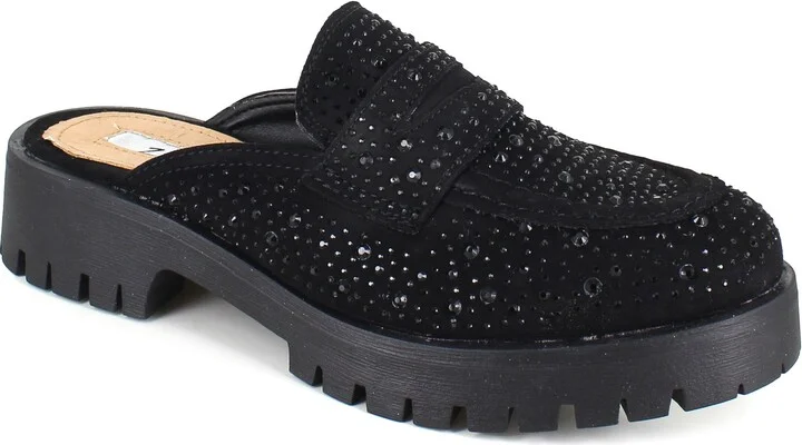 Sachi Rhinestone Embellished Lug Sole Clog
