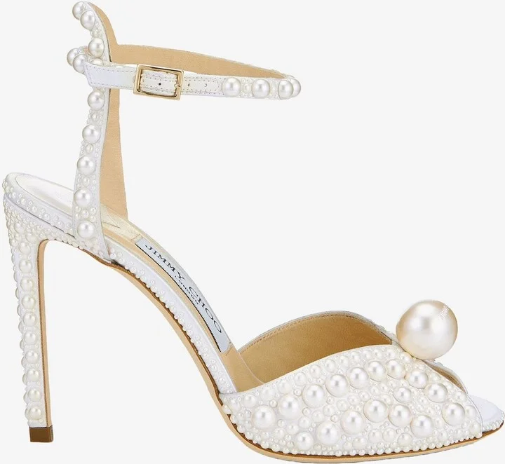 Sacora 100 All-Over Pearl Sandals in Satin