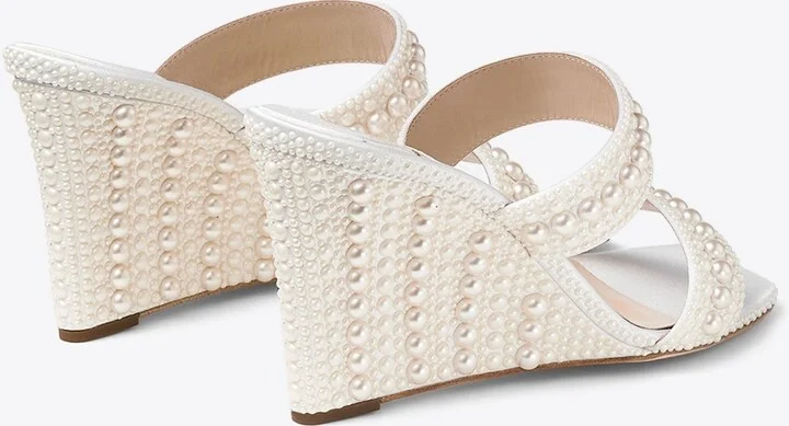 Sacoria 85 Pearl-Embellished Wedge Sandals - Image 2