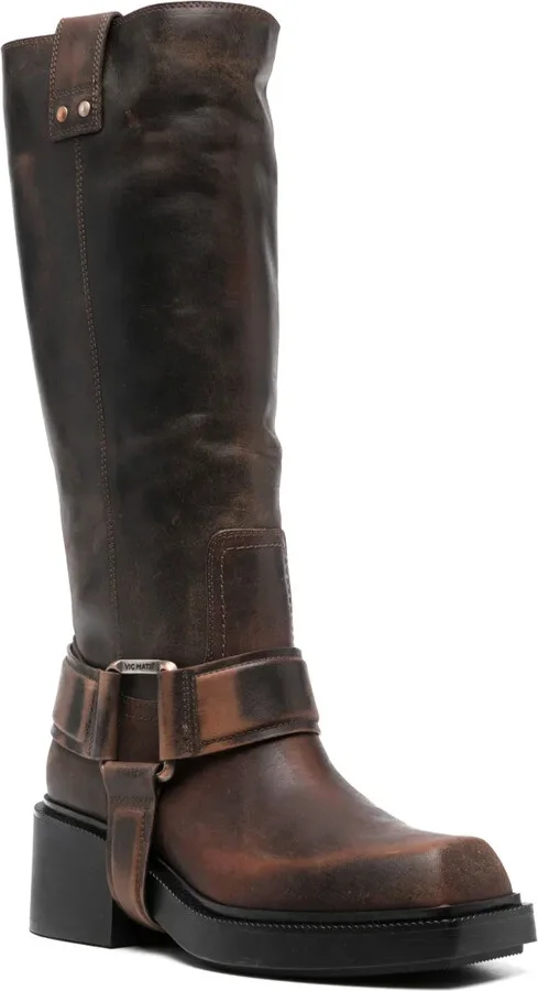 Saddle calf-length boots - Image 2