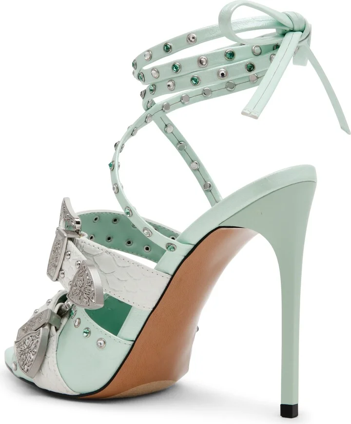 Saddle Embellished Ankle Strap Sandal - Image 9