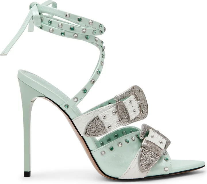 Saddle Embellished Ankle Strap Sandal - Image 10