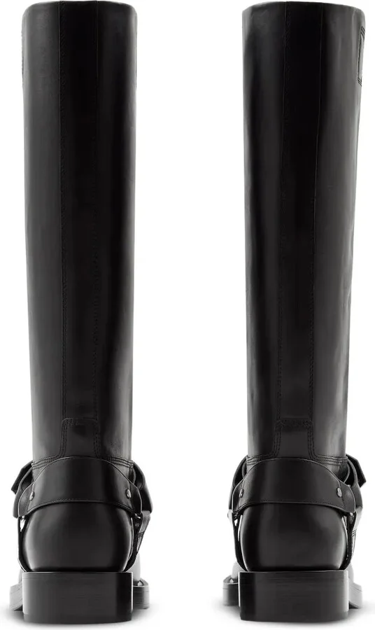 Saddle knee-high leather boots - Image 3
