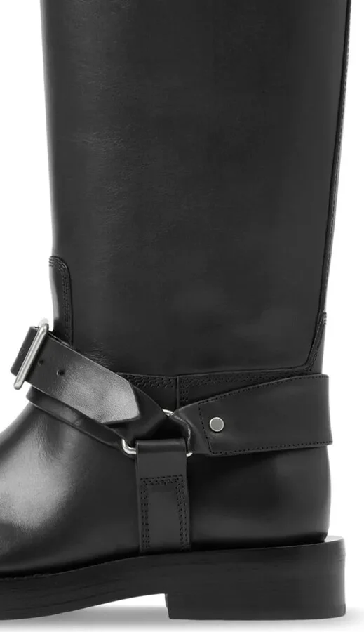 Saddle knee-high leather boots - Image 2