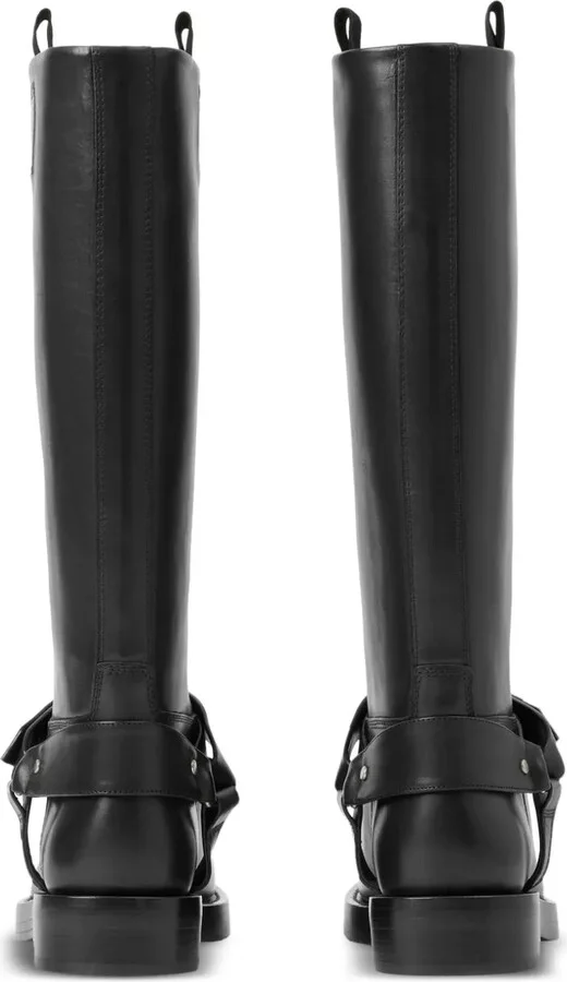 Saddle knee-high leather boots - Image 3