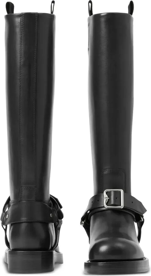 Saddle knee-high leather boots - Image 4