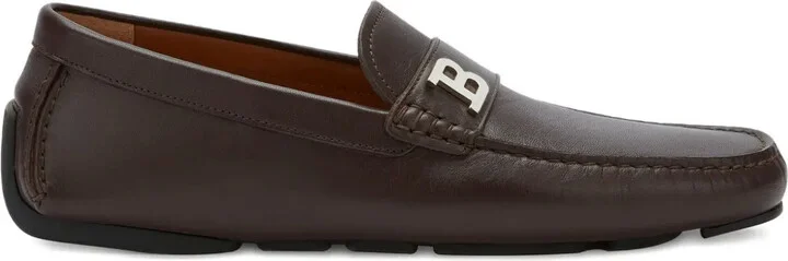 Saddle-Strap Leather Loafers