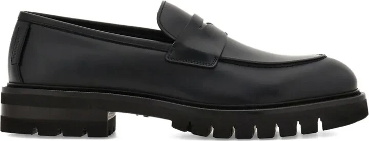 Saddle-Strap Penny Loafers