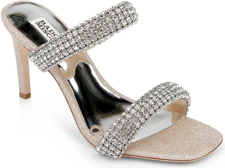 Sade Womens Glitter Slip On Heels