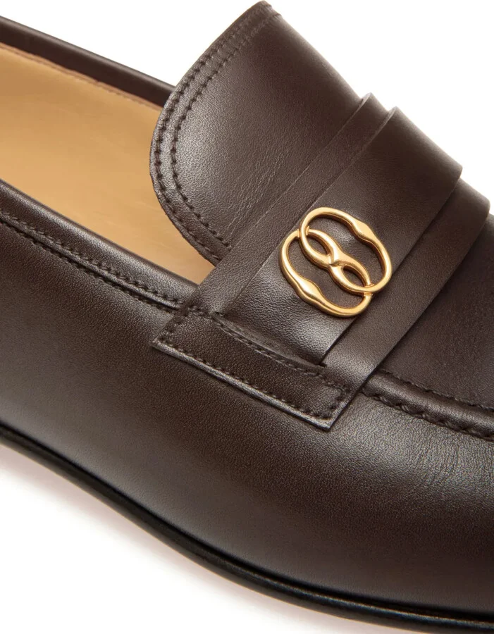 Sadei logo-plaque leather loafers - Image 5