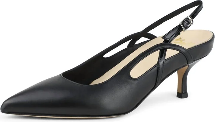 Sadetta Pointed Toe Slingback In Black Leather