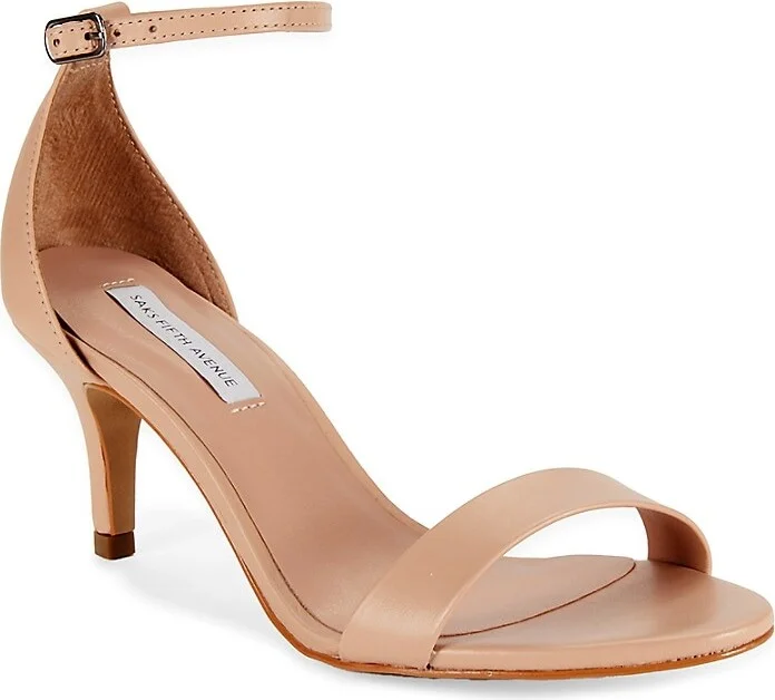 Sadie Leather Kitten Heel Sandals - Image 2