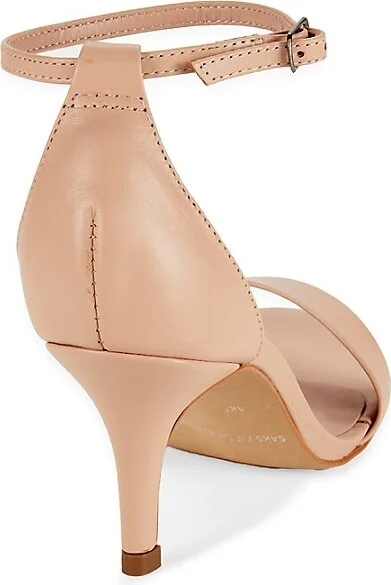 Sadie Leather Kitten Heel Sandals - Image 3