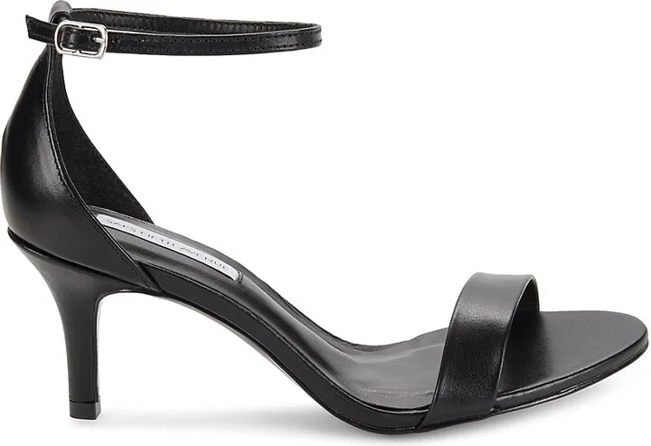 Sadie Leather Kitten Heel Sandals