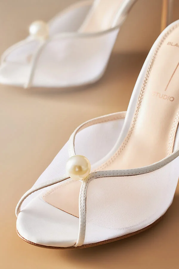 Sadie Mesh Pearl Mule Heels - Image 3