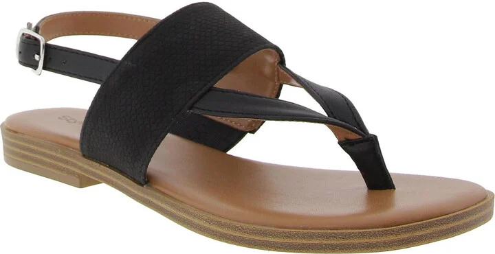 SADIE Womens Faux Leather Open Toe Ankle Strap