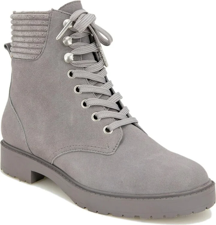 Sadie Womens Suede Almond Toe Combat & Lace-up Boots