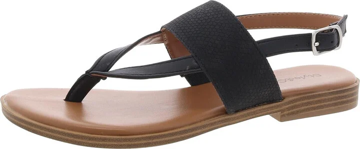 Sadiee Womens Animal Print Faux Leather Slingback Sandals