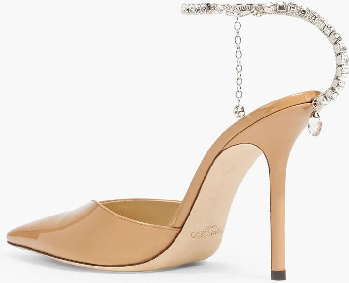 Saeda 100 crystal-embellished patent-leather pumps - Image 3