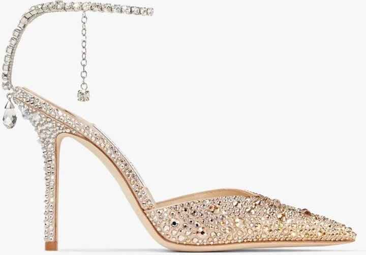 Saeda 100 Crystal-Embellished Pumps
