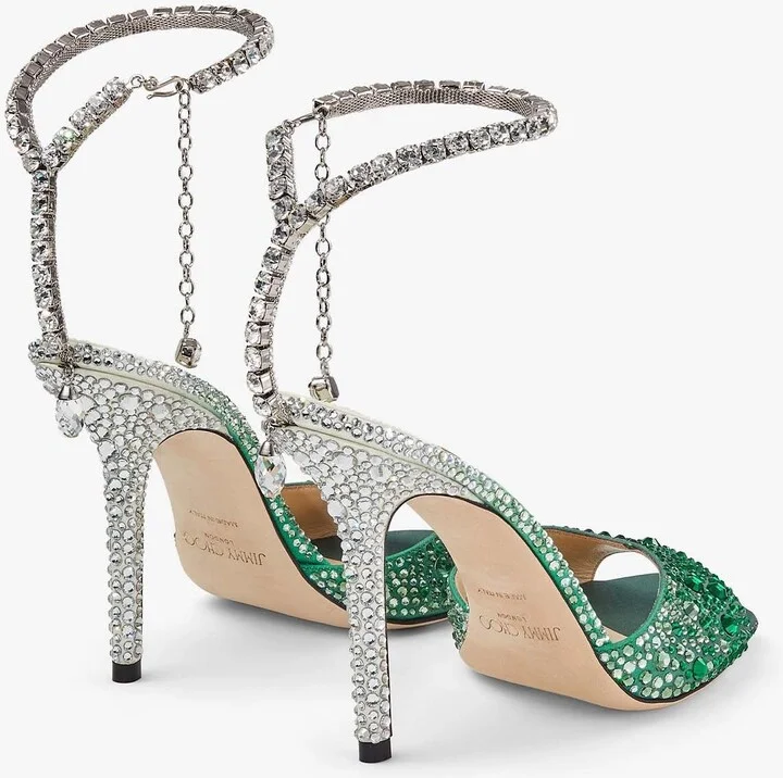 Saeda 100 Crystal-Embellished Sandals - Image 2