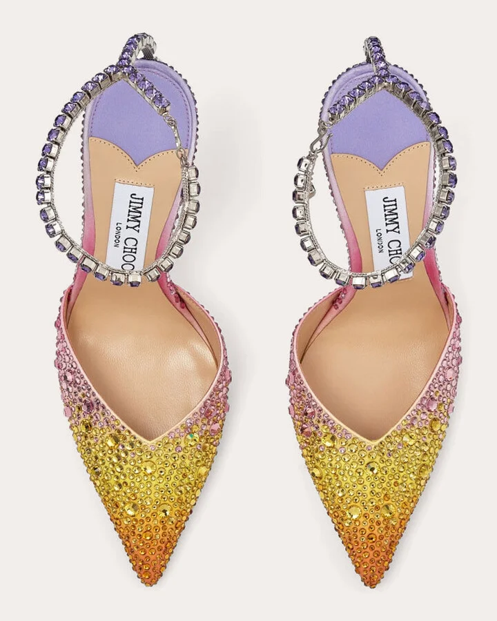 Saeda 100 Crystal-Embellished Satin Pump - Image 3