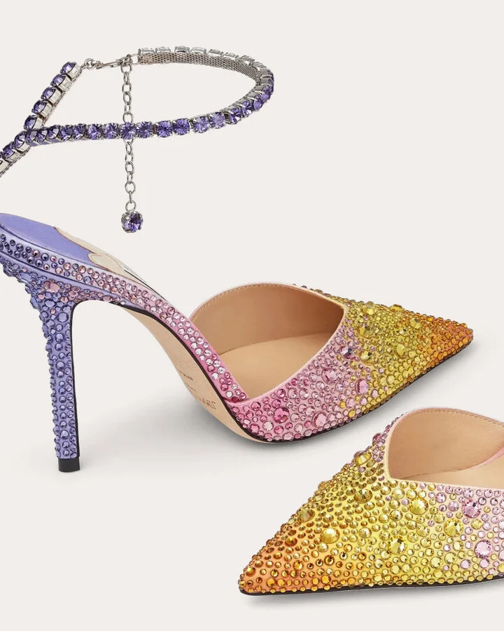 Saeda 100 Crystal-Embellished Satin Pump - Image 4