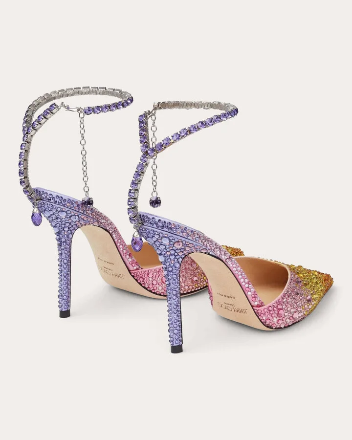 Saeda 100 Crystal-Embellished Satin Pump - Image 5