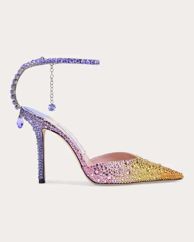 Saeda 100 Crystal-Embellished Satin Pump