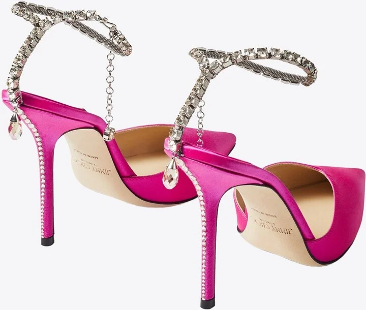 Saeda 100 Crystal-Embellished Satin Pumps - Image 2