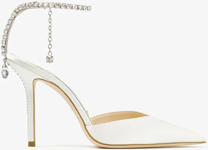 Saeda 100 Crystal-Embellished Satin Pumps