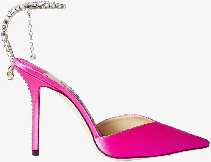 Saeda 100 Crystal-Embellished Satin Pumps