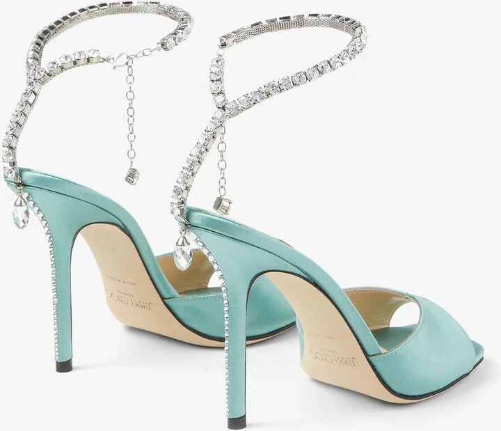 Saeda 100 Crystal-Embellished Satin Sandals - Image 2
