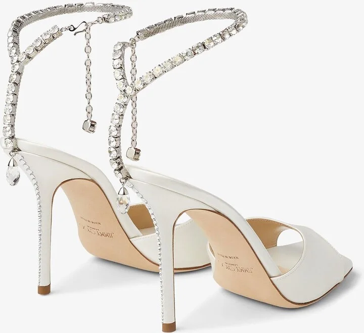Saeda 100 Crystal-Embellished Satin Sandals - Image 2
