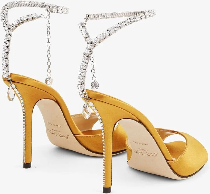 Saeda 100 Crystal-Embellished Satin Sandals - Image 2