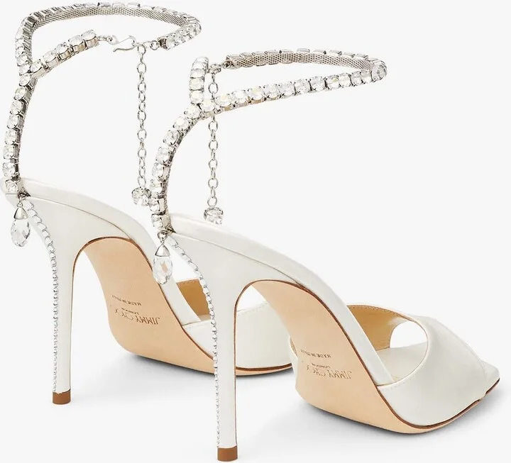 Saeda 100 Crystal-Embellished Satin Sandals - Image 2