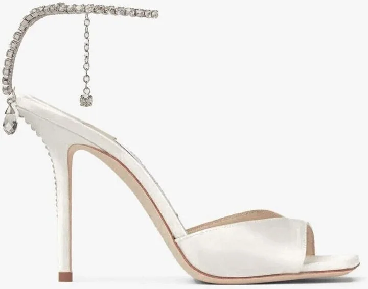 Saeda 100 Crystal-Embellished Satin Sandals