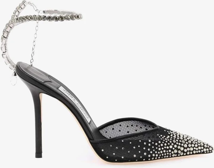 Saeda 100 Crystal Mesh Pumps