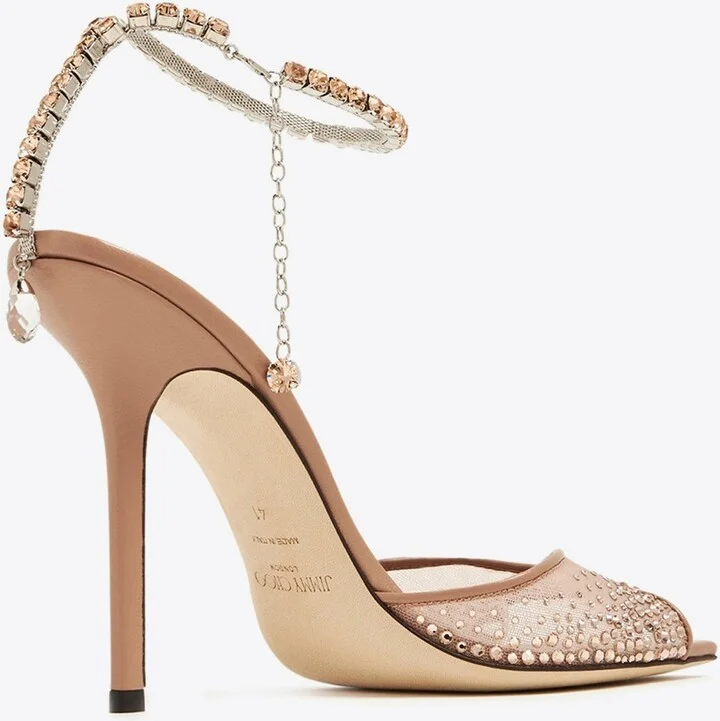 Saeda 100 Crystal Mesh Sandals - Image 2