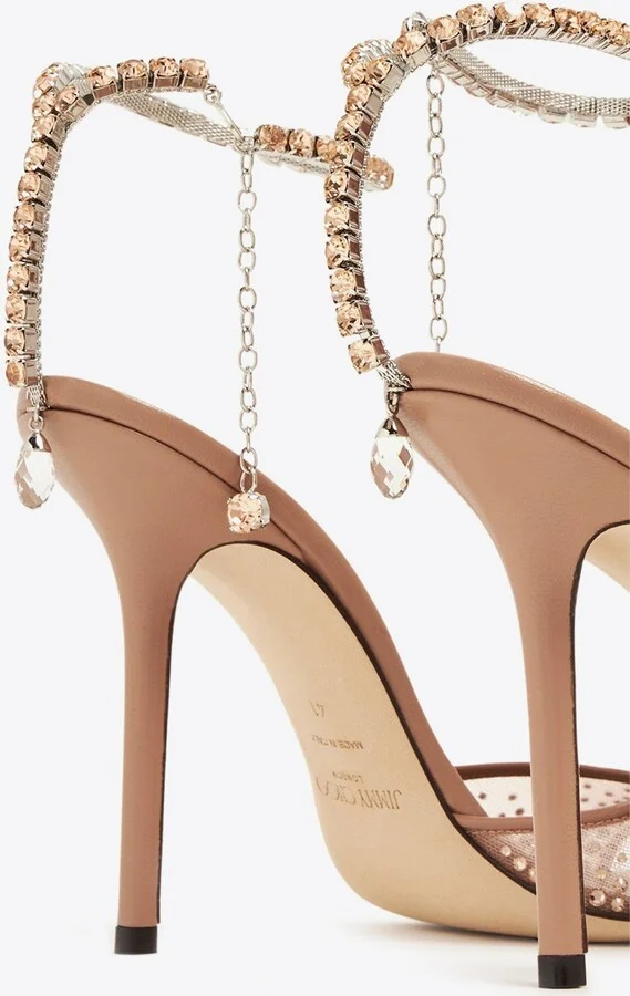 Saeda 100 Crystal Mesh Sandals - Image 3