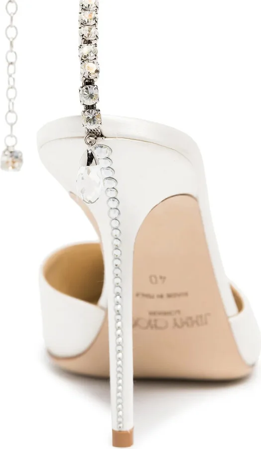 Saeda 100mm crystal-anklet pumps - Image 4