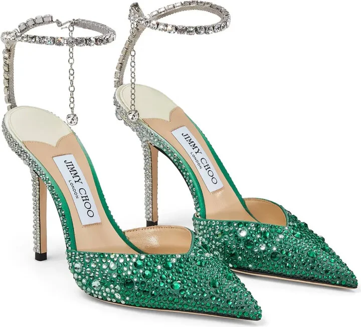 Saeda 100mm crystal-embellished pumps - Image 2