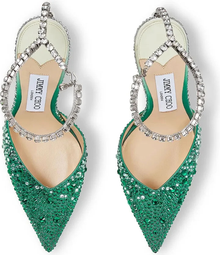 Saeda 100mm crystal-embellished pumps - Image 4