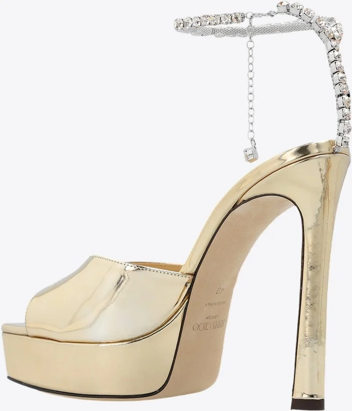 Saeda 125 Metallic Leather Platform Sandals - Image 2