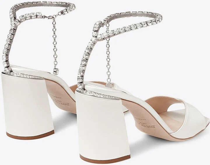 Saeda 85 Crystal Embellished Satin Sandals - Image 2
