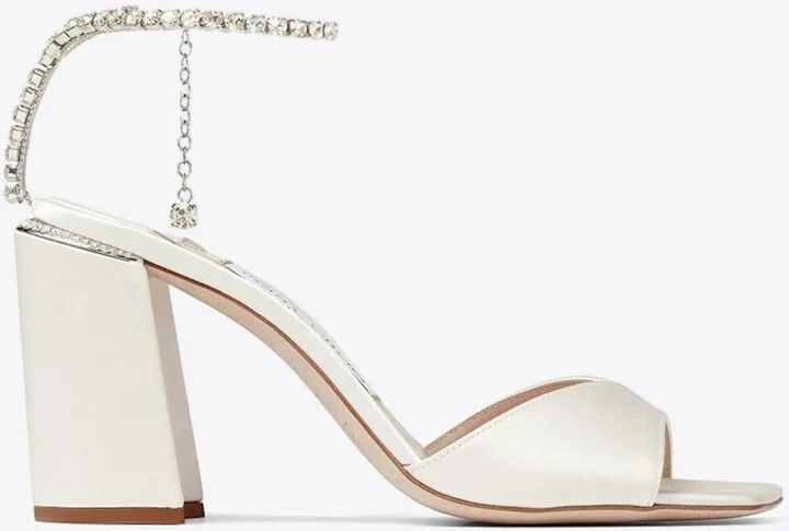 Saeda 85 Crystal Embellished Satin Sandals