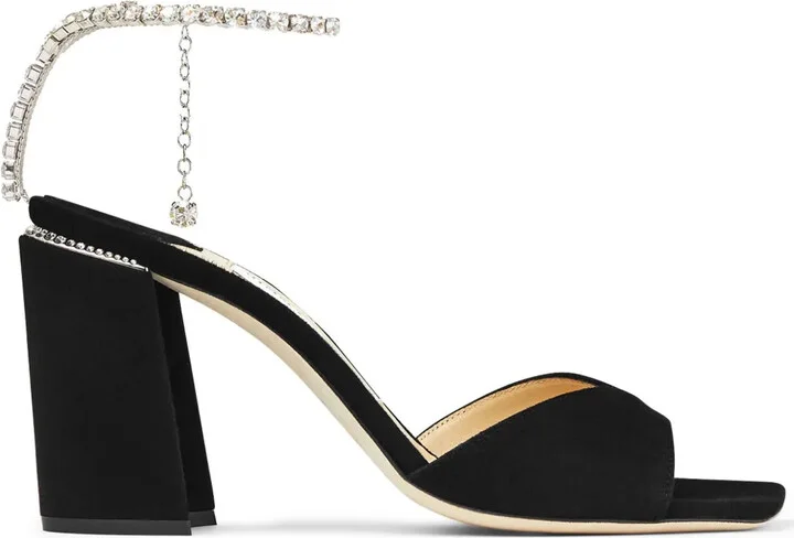 Saeda 85mm crystal-strap sandals